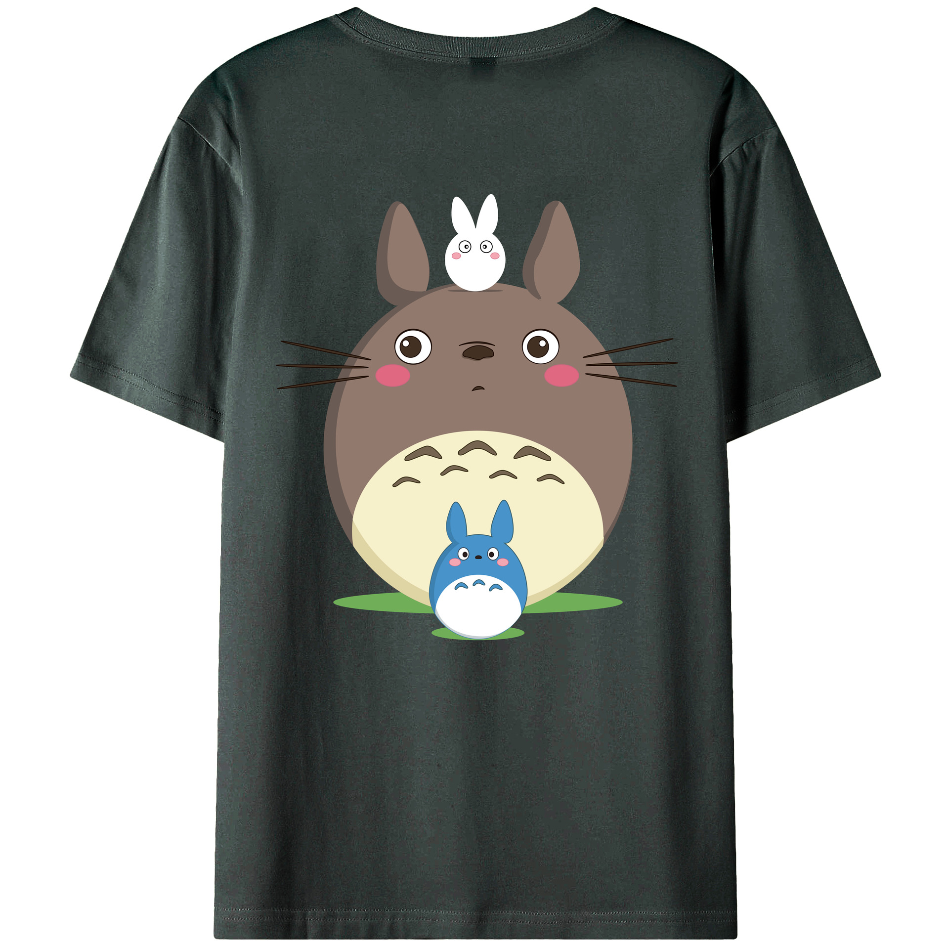 （画像用） となりのトトロ 草壁メイ 草壁サツキ My Neighbor Totoro Satsuki Kusakabe Mei Kusakabe 綿100％ メンズ半袖Tシャツ（バックプリント） 通気性